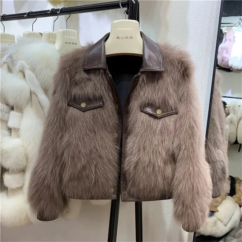 Jessa - Schicke und Lässige Winter Fluffy Fur Kurze Jacke für Damen