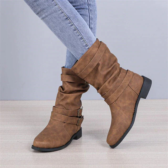 Zelly - Damen Vintage Reitstiefel