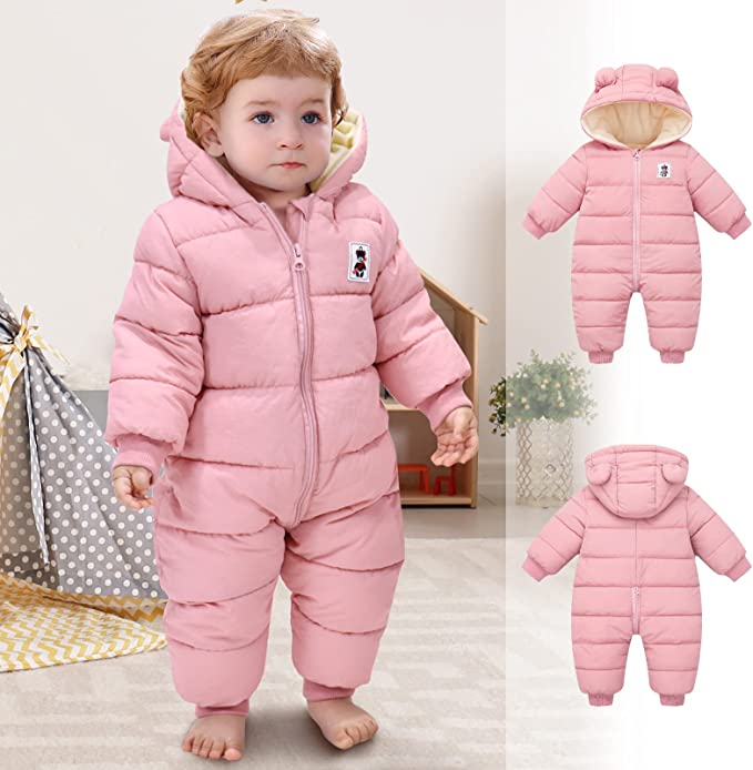 Levi - Gemütlicher und Süßer Lässiger Winter-Strampler mit Bärenohren für Babys (Unisex)