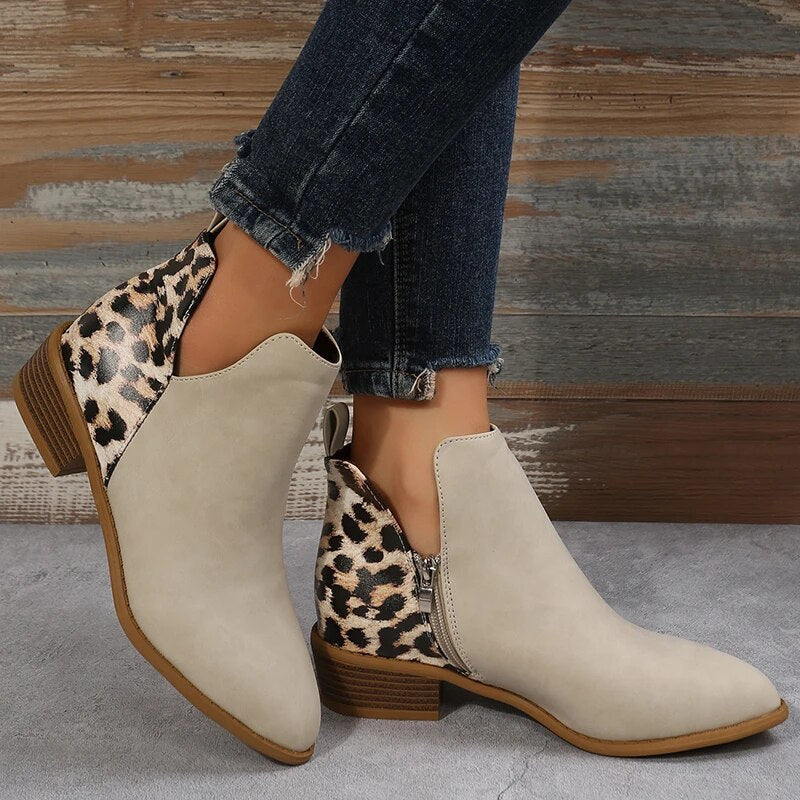 Nate - Leoparden-Stiefeletten