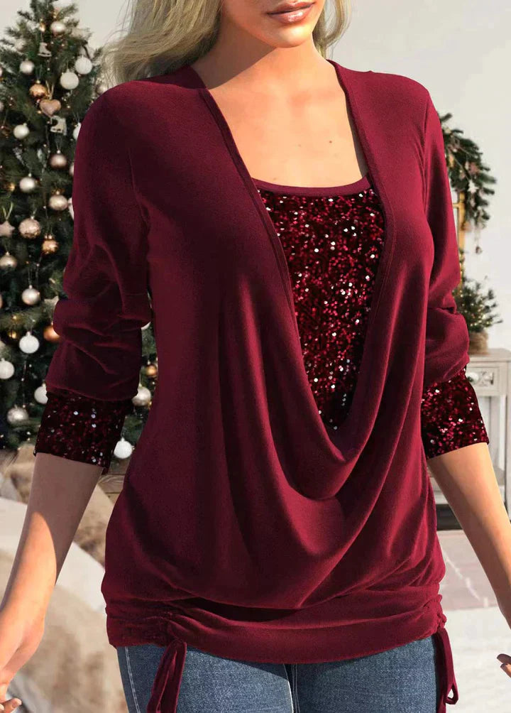 Fleur - Rotes Damen Bluse