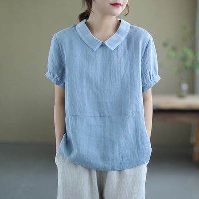 Alma - Leinen Vintage Bluse