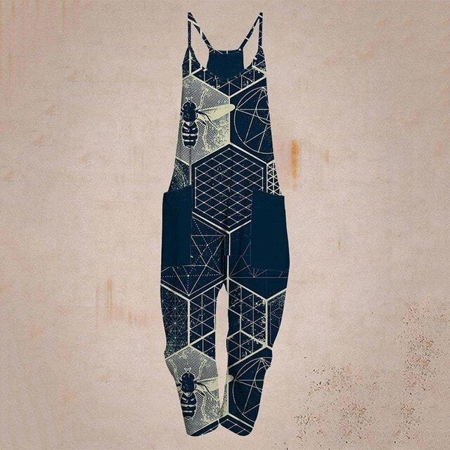 Emily - Geometrischer Träger Jumpsuit