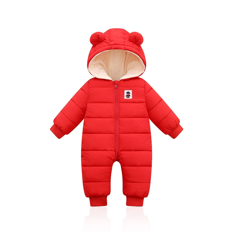 Levi - Gemütlicher und Süßer Lässiger Winter-Strampler mit Bärenohren für Babys (Unisex)