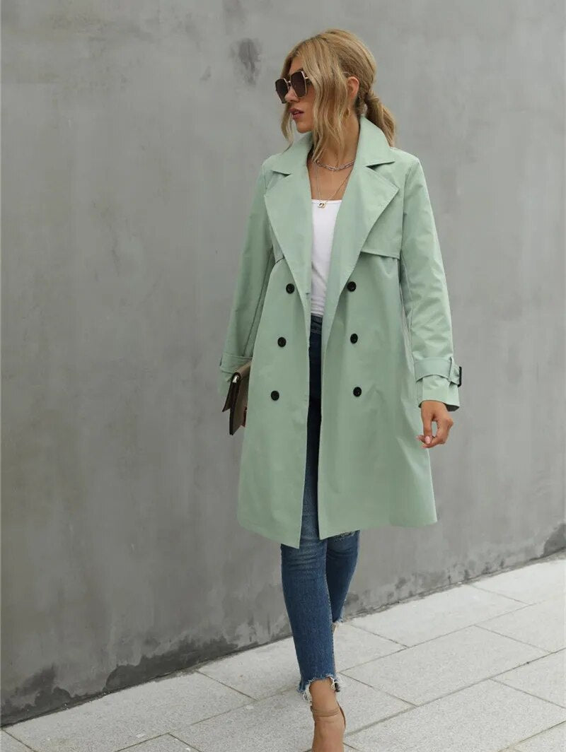 Serenity - Klassischer und Stilvoller Herbst-Trenchcoat für Damen