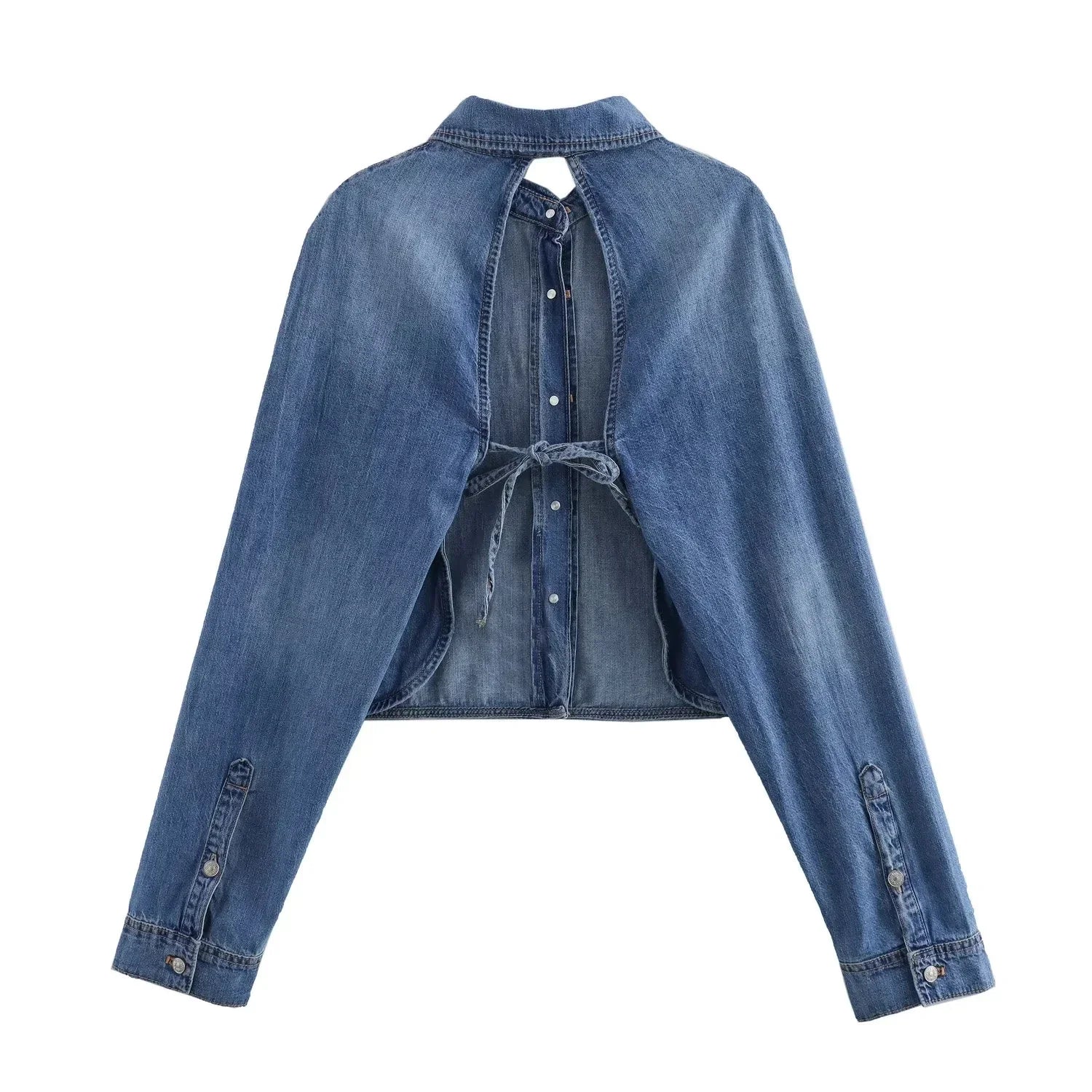 Luana - Gekürzte Denim-Jacke - Offener Rückenstil