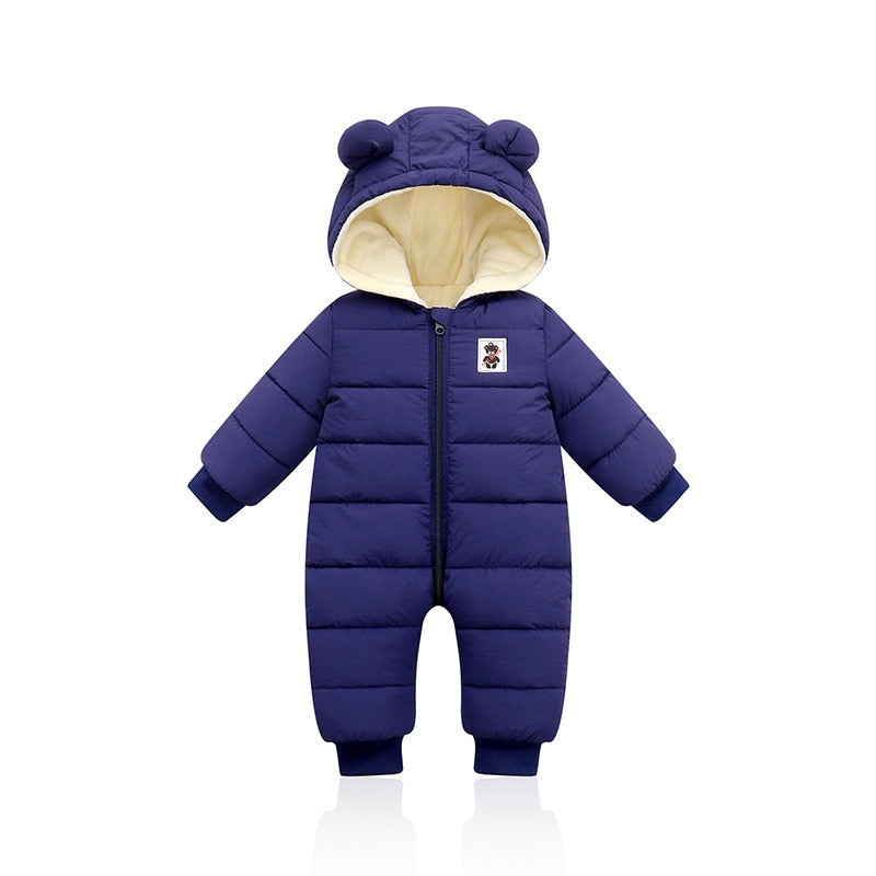 Levi - Gemütlicher und Süßer Lässiger Winter-Strampler mit Bärenohren für Babys (Unisex)