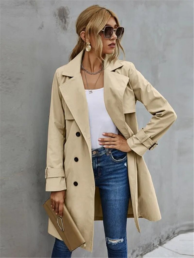 Serenity - Klassischer und Stilvoller Herbst-Trenchcoat für Damen