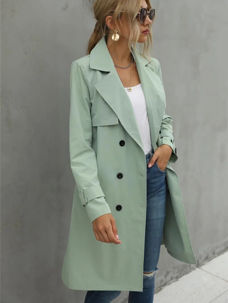 Serenity - Klassischer und Stilvoller Herbst-Trenchcoat für Damen