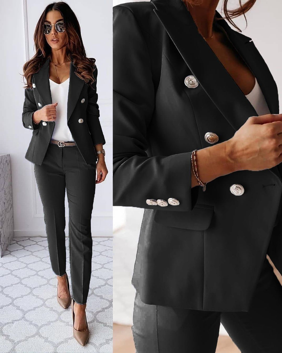 Madeline - Eleganter Frühlings-Tailleur mit Jacke und Hose für Damen