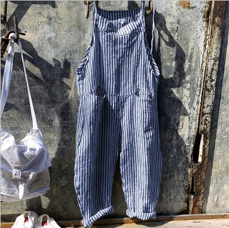 Jenna - Lockerer Jumpsuit mit Streifendruck