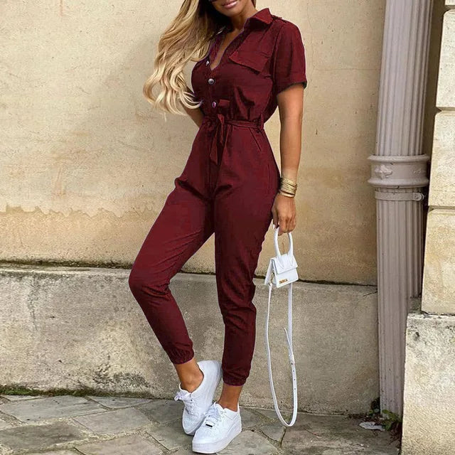 Mila - Stilvolle Jumpsuit mit Knoopsluiting für Damen