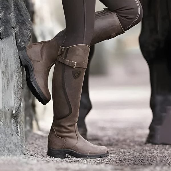 Wasserabweisende Damenstiefel – Robuste, kniehohe Outdoor-Stiefel mit rutschfester Sohle, ideal für Reiten und Trekking