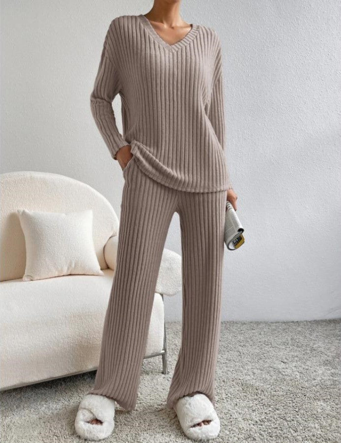 Shane - Schickes Winter Strickhose und Pullover Set für Damen