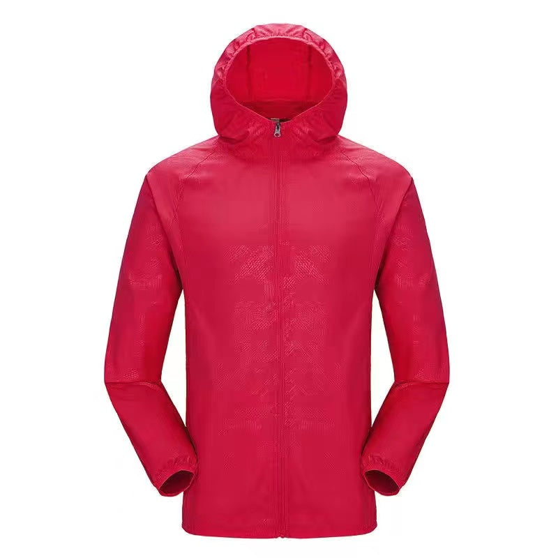 Kira - Stilvolle Sonnenfeste Rote Wasserdichte Herbst-Regenjacke für Damen