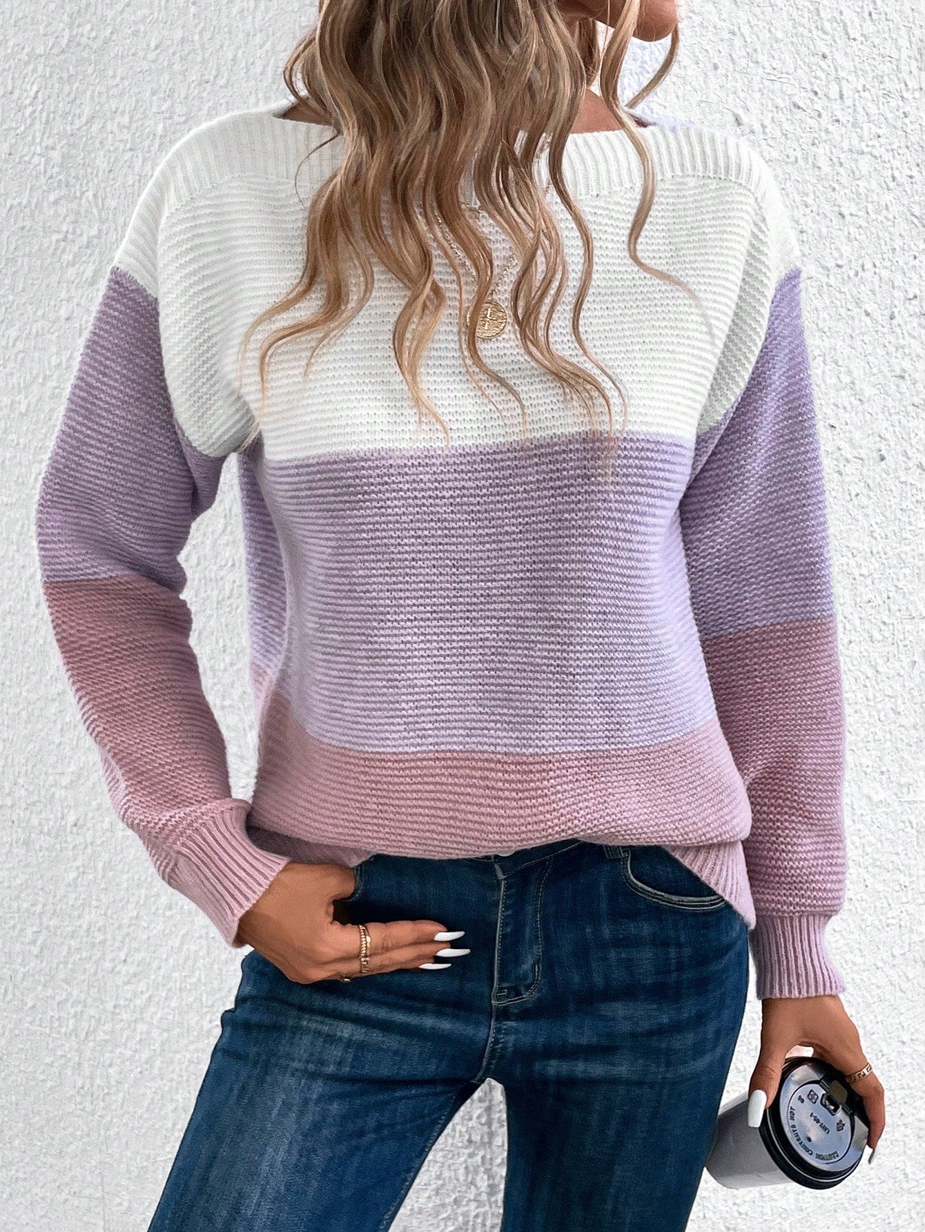 Bruna | Eleganter dreifarbiger Patchwork-Pullover für Frauen