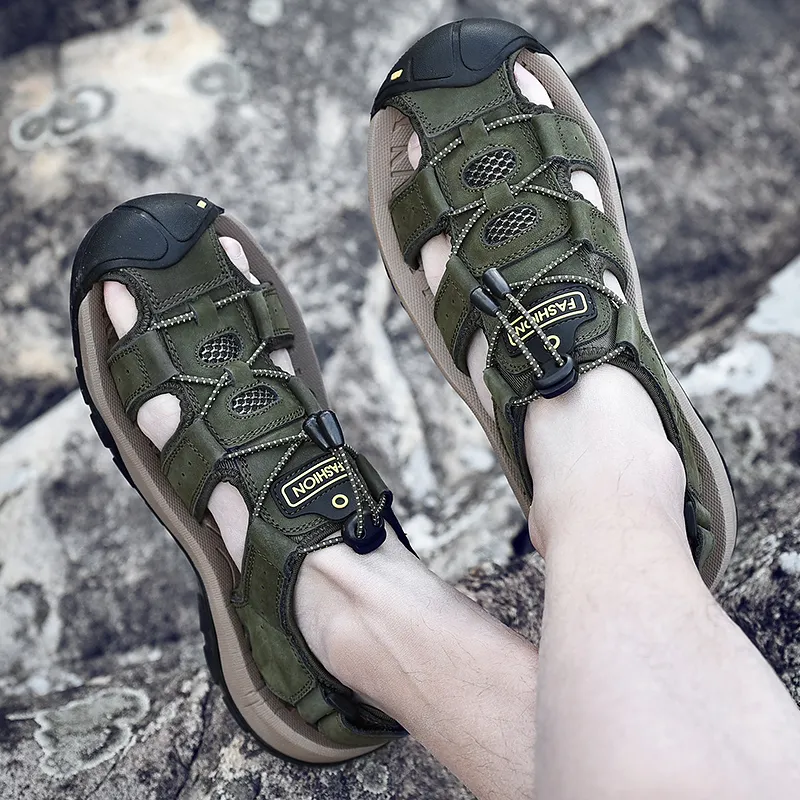 Andrew - Modische Herren-Ledersandalen