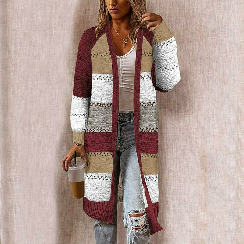 Gestreifter Lässiger Cardigan