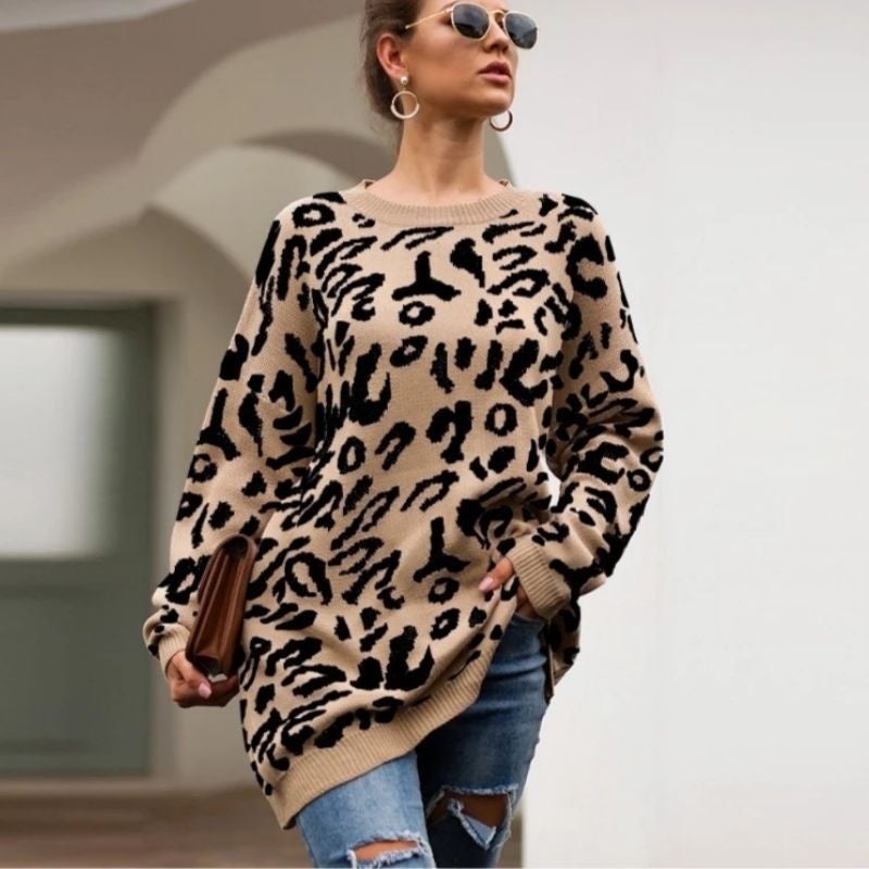 Ariza | Leopard Lose Pullover